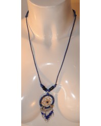 Kette, kurz, Perlen blau