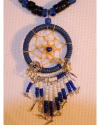 Kette, kurz, Perlen blau